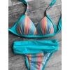Kép 3/3 - Pyramid Corse türkiz csíkos bikini (C-D kosaras)