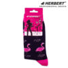 Kép 3/3 - Nagy flamingó mintás sötétkék női bokazokni