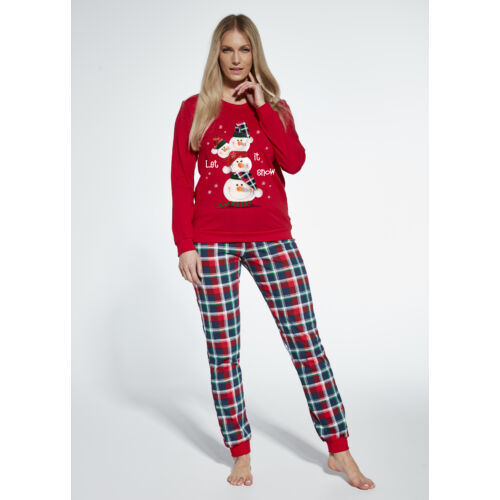 Cornette 671/348 Snowman mintás női hosszú pizsama