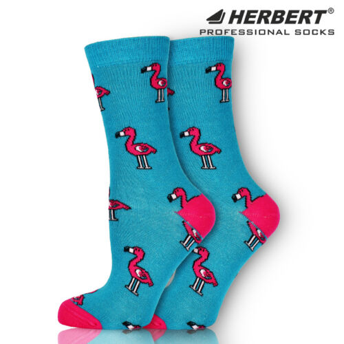 Herbert flamingó mintás felnőtt bokazokni