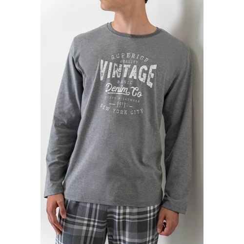 Muzzy Vintage mintás hosszú férfi pizsama